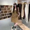 Foto Real de Vestido de Mezclilla sin Mangas para Mujer, Nuevo Estilo de Verano, Diseño Casual Holgado con Cremallera, Vestido Corto de Tirantes 11480