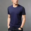 Comércio Exterior Amazon Transfronteiriço Cor Sólida Tamanho Grande Gola Redonda Manga Curta Casual Esportivo Simples Camiseta Camada Base Tlktok