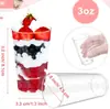 Em estoque Copo Transparente Descartável para Mousse Copo para Pudim de Farelo de Madeira Plástico Espessado Criativo Copo para Gelatina de Mesa de Sobremesa Copo de Sobremesa
