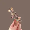 Nuevo Clip de Resorte Combinado Moda Japonesa y Coreana Clip Superior de Cristal de Imitación Pasador de Pelo de Alta Gama Pasador Clip Horizontal Accesorio para el Cabello Clip para Cola de Caballo