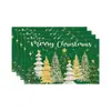 Amazon Novo Tapete de Mesa Quadrado de Natal Transfronteiriço Pad Decoração de Mesa de Jantar Cozinha Mesa de Jantar Impresso Fornecimento Direto do Fabricante