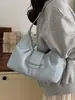 Bolsa Plissada Texturizada Estilo Coreano para Mulheres 2026 Nova Moda de Verão Bolsa Tote de Axila Bolsa Transversal Casual para Ombro
