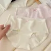 Ropa interior antibacteriana de algodón puro para mujer 7A con entrepierna extendida, entrepierna de algodón puro, algodón para bebé clase a, ropa interior cómoda y holgada con borde de oreja de madera para mujer