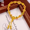 Pulsera de Bola Redonda Hueca con Cuentas de Esmalte Filigrana Chapada en Oro Latón, Mismo Estilo que en Tiendas de Oro, Versátil y Elegante con un Toque de Lujo