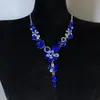 Collar de Diamantes Brillantes Azul Fresco de Verano para Fiestas Nocturnas, Lujoso y Sofisticado, Realza el Tono de Piel, Exquisita y Fotogénica Cadena para Clavícula