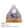 Pirâmide de Cristal Natural 5cm Estilo Europeu e Americano Decoração de Mesa para Casa e Escritório Ornamento de Pirâmide de Resina para Yoga Meditação