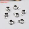 Accesorios para anillos de plata esterlina S925 retro brillante círculo pequeño accesorios colgante de borla colgante DIY materiales hechos a mano