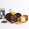 Posavasos de Madera Maciza, Almohadillas Aislantes, Posatazas, Bandejas de Madera, Posavasos Creativos Redondos Cuadrados para Arte del Té Japonés, Venta Directa de Fábrica