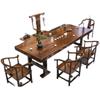 Mesa de té y silla de madera maciza de gran tamaño, conjunto uno en uno, cinco sillas, nueva mesa de centro china para el hogar, mesa de té de oficina de una pieza