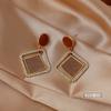 Brincos de Pérola da Moda Temperamento Feminino Versátil Emagrecimento Retro High-End Geométricos Cravejados com Diamante Stud de Agulha de Prata Atacado