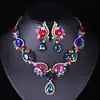 Juego de collar y pendientes de gemas moda vestido de banquete de novia accesorios femeninos