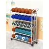 Nuevo Estante de Almacenamiento para Baloncesto Estante de Colocación para Fútbol Voleibol Carrito de Pelotas Móvil para Exteriores Carrito de Pelotas Móvil para Escuela de Jardín de Infancia