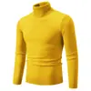 Suéter de comercio exterior, nuevo suéter de punto fino de cuello alto liso para otoño e invierno para hombre, camiseta básica de punto de manga larga para hombre