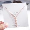 Collar con Borla de Estrella de Plata de Ley s925 Diseño de Nicho Seis Estrellas Caídas Borla Completamente Diamantada Cadena para Clavícula de Estrella de Cinco Puntas