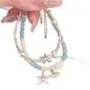 Pulsera de Cuentas con Colgante de Estrella y Concha Estilo Coreano, Dulce y a la Moda, Diseño de Nicho Versátil, Joyería de Alta Gama para Mujeres