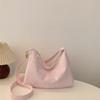 Bolso de hombro de gran capacidad para mujer, nuevo bolso cruzado sencillo con textura de color sólido, bolso de clase para estudiantes universitarias, 2024