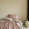 Juego de Cama de Verano de Color Sólido Lujo Ligero de Lyocell Tencel de Cuatro Piezas, Colcha Fina de Verano de Alta Gama, Suave, Fresca, Lavable, para Aire Acondicionado