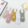 Haibina primavera e verão meias invisíveis femininas simples agulha dupla boca rasa meias de algodão listradas meias barco meias respiráveis atacado