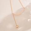 Collar Colgante de Perla de Agua Dulce Natural Accesorios para Mujer Cadena de Suéter de Verano Cadena de Clavícula de Lujo Ligero Cadena para el Cuello Joyería