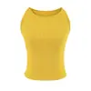 Ropa de mujer al por mayor transfronteriza 2026 verano nuevo estilo top camisola corta sexy ajustado cuello redondo color liso