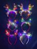 Tocado navideño luminoso con astas, nueva diadema navideña con orejas de gato y alce, venta al por mayor