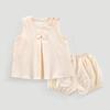 Ropa de Bebé de Verano Nueva Falda con Doble Velo y Lazo Ropa para Bebés Niñas Ligera, Cómoda y Transpirable Conjunto de Dos Piezas