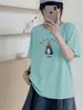 Envio Direto da Fábrica: Camiseta de Algodão Floco de Neve de Verão, Gola Redonda, Corte Justo, Mangas Curtas Versáteis, Peça Única Dropshipping