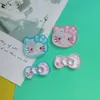 Poliéster Transparente Lunares Cuadros Lazo Asimétrico Accesorios de Gato Diadema DIY Corbata de Lazo Material Hecho a Mano Funda para Teléfono Móvil