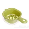 Cesta de Drenaje con Asa Linda, Cesta de Drenaje de Cocina para el Hogar, Artefacto para Lavar Frutas, Plástico con Doble Asa Multifunción