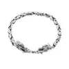 Collar vintage de imitación de plata tailandesa con diseño de doble dragón y paz para hombre, pulsera moderna y elegante, de lujo, ligera y distintiva.