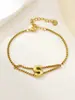 Nuevo Anillo de Acero Inoxidable al por Mayor Transfronterizo 26 Letras Inglesas Anillo de Doble Capa Pulsera Chapada en Oro