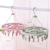Varal de Roupa à Prova de Vento Plástico 32 Pregadores Cabide Varal de Meias Infantil Clipes de Secagem para Bebê Varal Doméstico para Secar Roupa Íntima