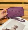 Nueva Moda Cartera de Piel Genuina para Mujer Togo Primera Capa Piel de Vaca Billetera para Monedas para Mujer Bolso de Mano con Correa de Muñeca