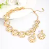 Conjunto de Collar y Aretes Geométricos Minimalistas Transfronterizos Europeos y Americanos, Joyería de Moda Estilo Ins Ovalada Hueca de Superficie Lisa