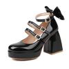 Zapatos de Mujer Lo Lolita Charol Punta Redonda Suela Gruesa Tacón Grueso Tacón Súper Alto Correa con Hebilla Zapatos Mary Jane de Tacón Alto para Mujer