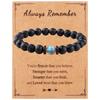 Amazon transfronterizo nuevo pulsera de piedra volcánica de 8 mm piedra lunar obsidiana joyería para hombre pulsera de venta caliente al por mayor