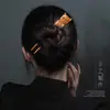 Nova Presilha de Madeira em Forma de U de Sândalo Chinês Não Hereditária para Cabelo de Menina Antiga de Madeira de Pêssego Dupla Presilha de Cabelo Simples Presilha de Cabelo