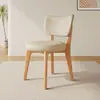 Cadeira de Jantar em Madeira Maciça Casa Moderna Estilo Creme Cadeira Estofada Banqueta de Jantar Hotel Negociação Leve Luxo Encosto Cadeira de Jantar