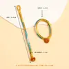 Colgante de Joyería DIY Tejido a Mano Llavero Cordón Cadena para Teléfono Decoración de Bolsa con Nudo de Diamante Aro Abierto