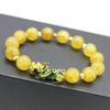 Pulseira Corajosa Banhada a Ouro Sensível à Temperatura que Muda de Cor para Homens e Mulheres Pulseira Dourada que Mantém a Cor Ágata Calcedônia Imitação Contas Joias Transfronteiriças