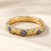 Nuevo Pulsera de Cloisonné de Pekín Antiguo con diseño de rosa hueco, pulsera vintage de esmalte de doble capa chapada en oro