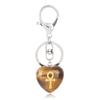 Transfronterizo Nuevo Cristal Natural en Forma de Corazón Decoración Colgante Personalizado Simple DIY Hecho a Mano Colgante Llavero de Cristal