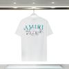 Camiseta de manga corta para hombre y mujer de marca de moda urbana con estampado de logotipo de letra de flor Amiri de stock a largo plazo para comercio exterior