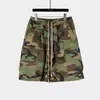 Estilo Europeo y Americano High Street Cordón Lavado Vintage Casual Camuflaje Múltiples Bolsillos Bolsillo Tipo Acordeón Shorts Cargo