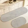 Alfombrilla Ovalada para Piso de Cocina Estilo Wabi-sabi Alfombrilla de Piso de Lodo Diatomeas Alfombrilla Absorbente de Agua para el Hogar Secado Rápido Fácil de Limpiar Alfombrilla para Pies de Cocina