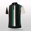 Camisa Polo Popular Europea de Tallas Grandes Transfronteriza con Cuello de Solapa, Tejido de Punto de Manga Corta para Hombre, Cremallera Media Bloque de Color Estilo de Negocios, Venta al por Mayor de Fábrica