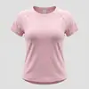 Nueva camiseta de yoga para mujer para primavera y verano, talla grande secado rápido deportiva de manga corta holgada adelgazante para correr fitness para mujeres
