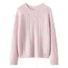 Suéter de cachemira para mujer, cuello redondo, tejido de ochos, manga larga, corte holgado, top adelgazante, jersey, capa base cálida, estilo casual