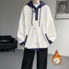 Sudadera con capucha deconstructiva estilo americano, ajuste holgado, tie-dye, bloques de color, para hombre, chaqueta informal de otoño con retazos para pareja, moderna