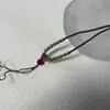 Colar Cordão com Pingente de Jada Quartzo Fio de Ouro Tecido à Mão, Cordão de Corrente de Suéter Ajustável Finamente Tecido de Alta Qualidade